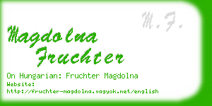 magdolna fruchter business card